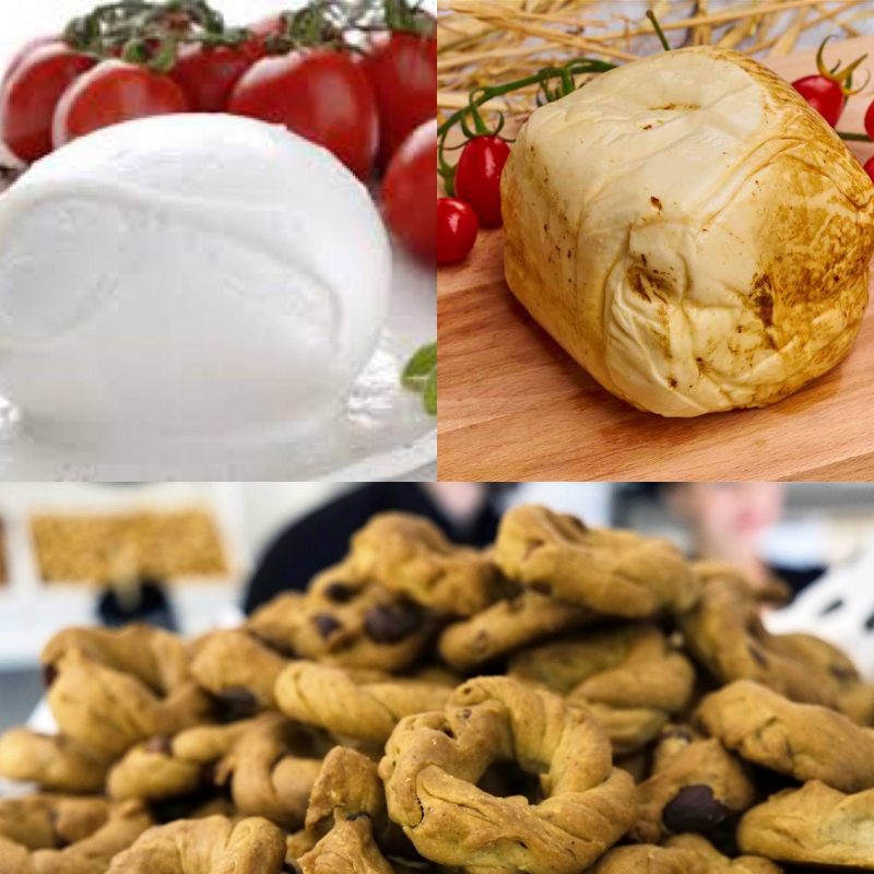 Mix Mozzarella di bufala, Provola di Agerola e Taralli Classici Napoletani con mandorle sugna e pepe
