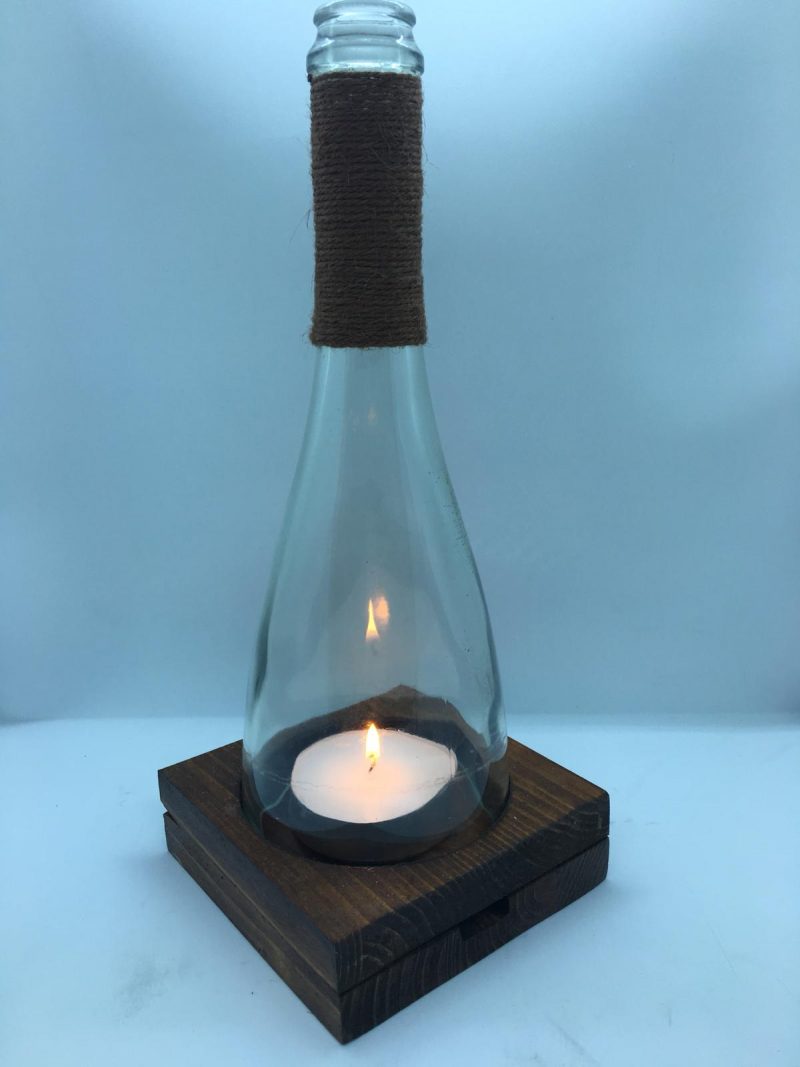 Lume artigianale legno e vetro