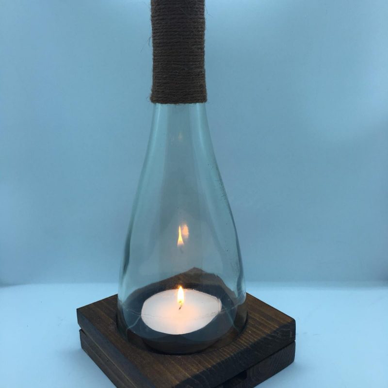 Lume artigianale legno e vetro