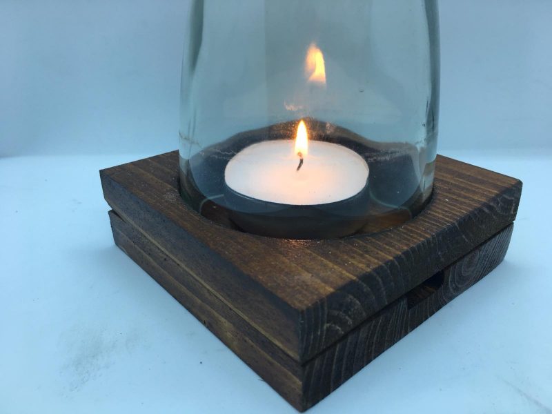 Lume artigianale legno e vetro - immagine 3