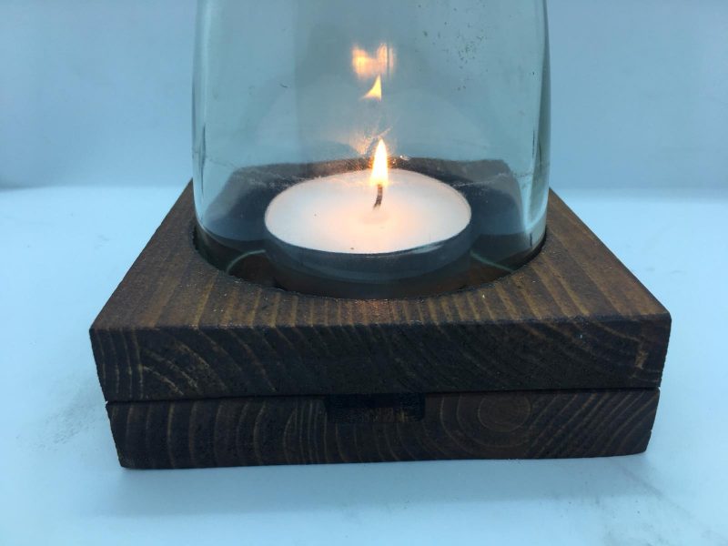 Lume artigianale legno e vetro - immagine 2