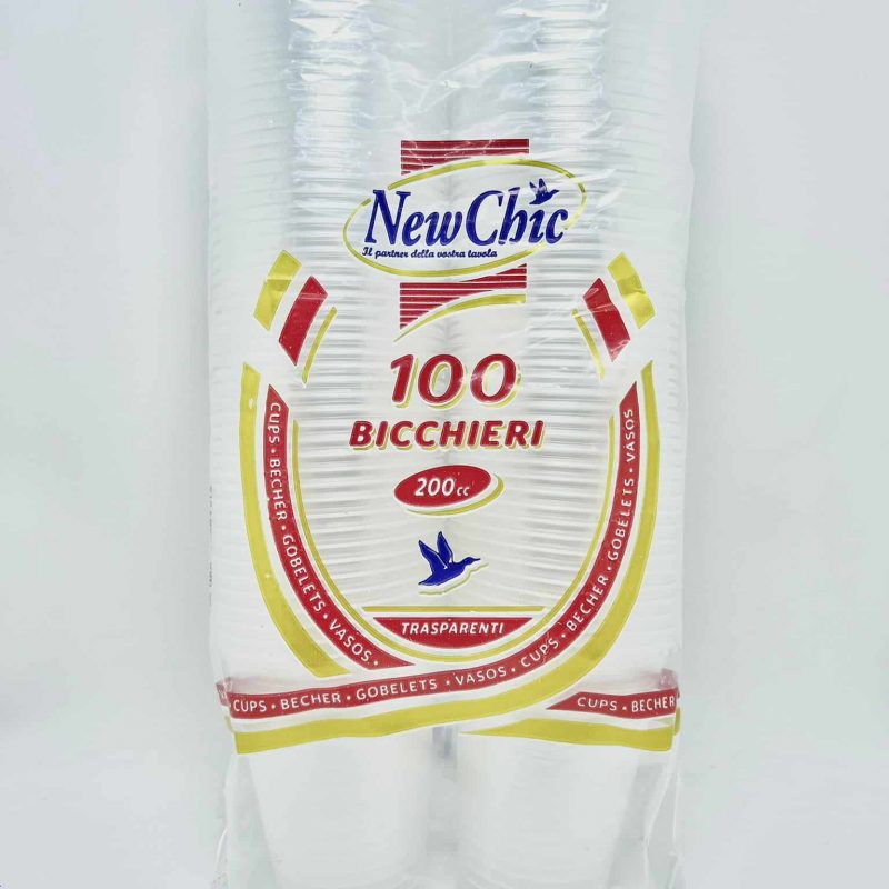 1500 Bicchieri Trasparenti 200 cc in Plastica Monouso per Alimenti